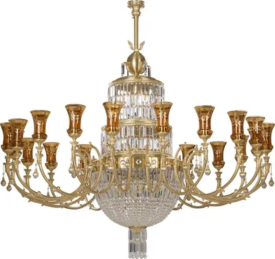 Image de Casa Padrino Luxus Lustre en cristal baroque or Ø 190 x H. 180 cm