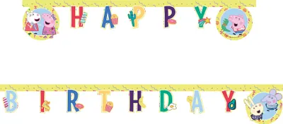 Zdjęcie produktu dla Banner Peppa Pig-Happy Birthday, 230 cm