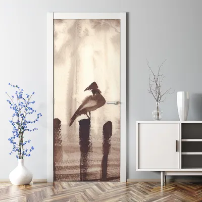 Produktbild von Dekorative Tür dekoration selbstklebend Türaufkleber Türtapete Nebelwald Aquarell 77 x 200 cm