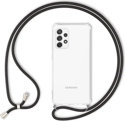 Produktbild von NALIA Handy Hülle mit Kette für Samsung Galaxy A72, Case Cover Umhängen Necklace Schwarz