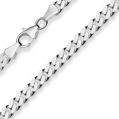 Produktbild von 5,4mm Armband Panzerkette Armschmuck aus 925 Silber rhodiniert 19cm
