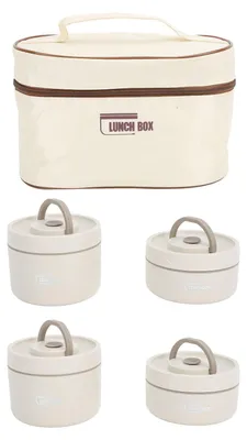 Isolierte Lunchbox aus Edelstahl, 2 Fächer, mit Wärmetasche