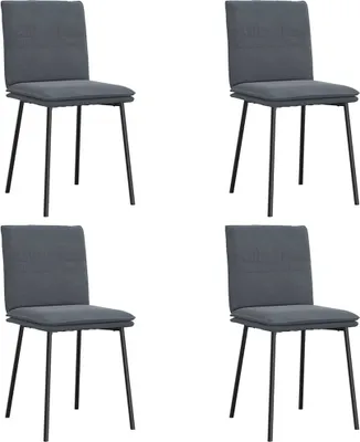 Image de Chaises à manger lot de 4 Gris foncé Velours