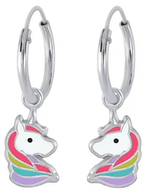 Produktbild von Einhorn Creolen: Kinder Ohrringe 925 Silber Silber
