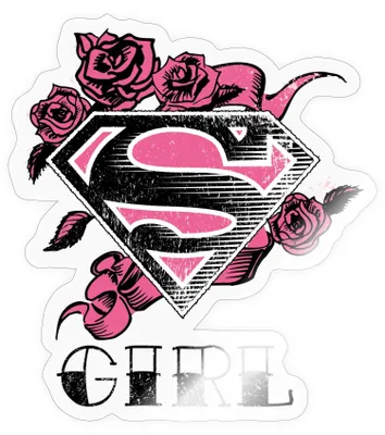 Produktbild von Spreadshirt DC Comics Superman Logo Rosen Girl Sticker Aufkleber, 10 x 10 cm, Transparent glänzend