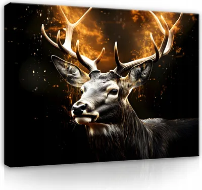 Zdjęcie produktu dla Obraz na płótnie abstrakcyjne zwierzęta jelenie 120x80 cm XXL nowoczesny obraz na płótnie obrazy na płótnie fototapeta salon sypialnia