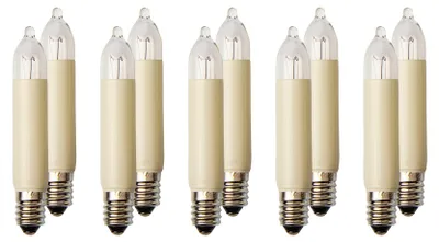 Produktbild von Hellum Ersatzbirne für Lichterketten Kleinschaftkerzen elfenbein, 16V / 3W E10 (1 Stück)