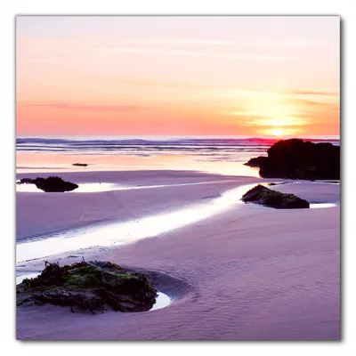 Produktbild von Wallario selbstklebende Möbelfolie/ Tischdecke für Innen und Außen, Größe: 70 x 70 cm - Sonnenuntergang am einsamen Strand