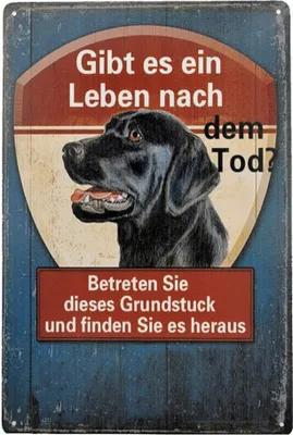 Produktbild von Retro Blechschild Warnung vor dem Hund Schilder - Leben nach dem Tod Schild 20x30cm
