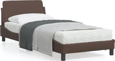 Produktbild von Bettgestell mit Kopfteil Braun 90x200 cm Kunstleder 373120