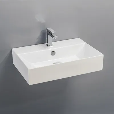 Immagine prodotto di Aqualine Sistema - Lavabo 600x420 mm, con sfioratore, con foro per rubinetto, bianco 10SF50060