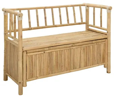 Produktbild von Garten-Aufbewahrungsbank 110 x 47 x 80 cm Bambus Natur