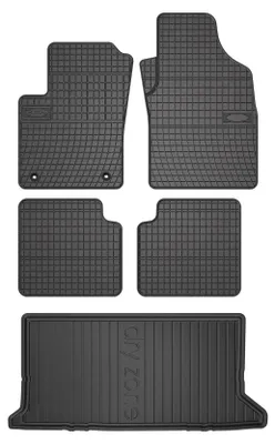 Productafbeelding van Rubberen automatten + kofferbakmat voor Ford Ka MK2 2008-2012 (hatchback) – 5-delig, zwart, op maat – Wielganizator SolidPRO