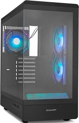 Image de NOX Hummer NXHUMMERSIGNALBK, Midi Tower, PC, noir, ATX, micro ATX, SPCC, verre trempé, multi