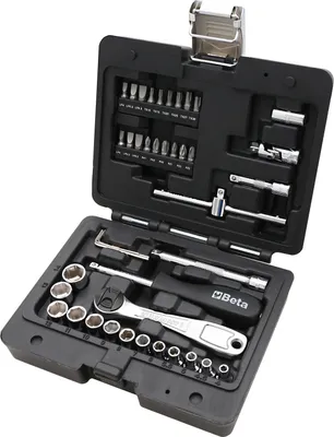 Obrázek produktu pro Beta BW 903E/C42, Sada nástrčných hlavic na ráčnu, 1 kusů, Černá, Rukojeť ráčny, T-rukojeť, 1/4"