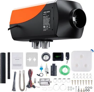 Obrázek produktu pro 12V teplovzdušný ohřívač, 2 kW, s LCD displejem a dálkovým ovládáním pro automobily, autobusy a obytné vozy