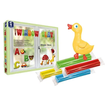 Produktbild von Feuchtmann Knete Fensterknete Maxi Box - bunte Kleinkind Knetspielset