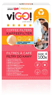 Zdjęcie produktu dla Filtry Do Kawy Vigo! Rozmiar 4, 100 Sztuk