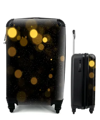 Produktbild von MuchoWow® Koffer Handgepäck Trolley Rollkoffer Kleine Reisekoffer mit 4 Rollen - Gold - Abstrakt - Luxus - Schwarz - Cabin Size < 55x40x23 cm & 55x40x20 cm - Fotokoffer - Kabinenkoffer - Boardgepäck - Reise-Box - Reisekoffer - Reisegepäck - Koffer mit Bild - Trolley für Kinder