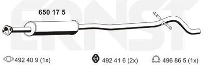 Produktbild von ERNST 650175 Mittelschalldämpfer Schalldämpfer für VOLVO V70 II (285)
