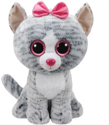 Produktbild von TY Beanie Boos Kiki, Spielzeug-Katze, Grau, Weiß, Seide, Katze, Junge/Mädchen, China