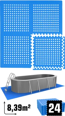 Produktbild von 8,4 m² Poolunterlage - 24 EVA Matten 62x62 - Unterlegmatten Set - Pool Unterlage