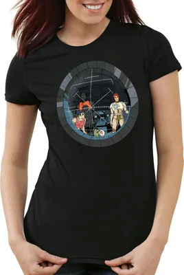Produktbild von style3 Future Crew Damen T-Shirt anime raumschiff captain, Farbe:Schwarz, Größe:L