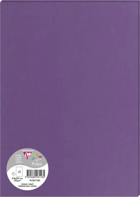 Immagine prodotto di Clairefontaine 26116C Carta Pollen DIN A4 120 g, 5 fogli, viola