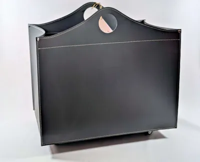 Produktbild von Kaminholztasche "WILBUR" im Veneto hergestellt | Anthrazit (anthracite)