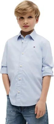 Obrázek produktu pro Tommy Hilfiger, chlapecké košile z popelínu s dlouhým rukávem, model KB0KB10601, barva: světle modrá (Breezy Blue)
