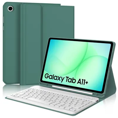 Produktbild von Galaxy Tab A11 Plus Hülle mit für Teblet A11 + Magnetisch Bluetooth Keyboard Galaxy Tab A9+ A11+ X230 X236B Grün 11 Zoll Tastatur