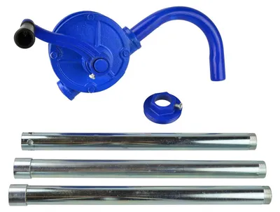 Produktbild von Handkurbelpumpe Fasspumpe Ölpumpe 3-teilig blau