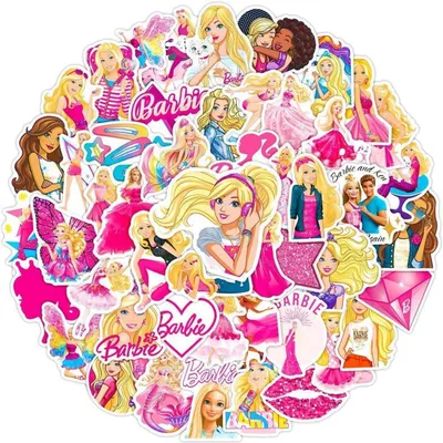 Produktbild von Aufkleber Pack 50 Stück Anime Wasserdicht Rosa Barb für Wasserflaschen Laptops Autos Skateboards