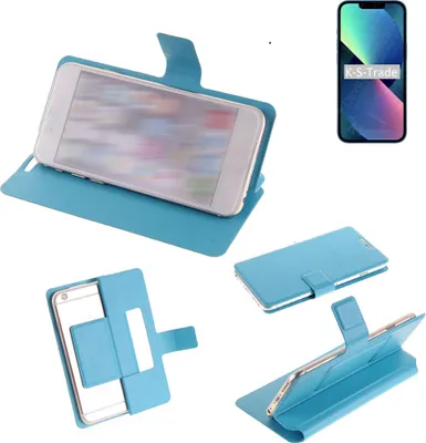 Produktbild von K-S-Trade Schutzhülle Handyhülle kompatibel mit Apple iPhone 13 mini Flip cover Handy case Smartphone Klapphülle blau