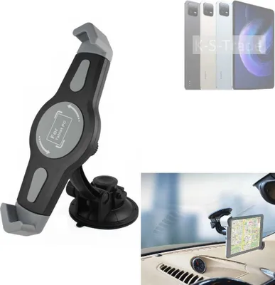 Produktbild von K-S-Trade Scheiben-Halterung für Tablets kompatibel mit Xiaomi Pad 6 KFZ Tablet Saugnapf Auto Halterung Windschutzscheibe Holder Halter