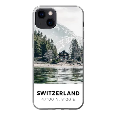 Produktbild von MuchoWow® Handyhülle Schutzhülle Hülle für iPhone 13 Schweiz - Berg - Chalet Silikon Softcase Handy Hülle - Karteninhaber
