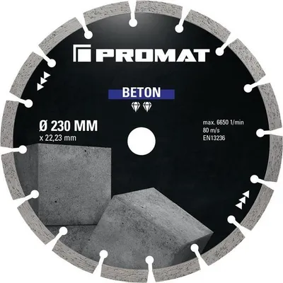 Produktbild von Diamanttrennscheibe BETON 230 mm Bohrung 22,23 mm Segmentbreite 38,5 mm Segmenthhe 10 mm Segmentstrke 2,4 mm