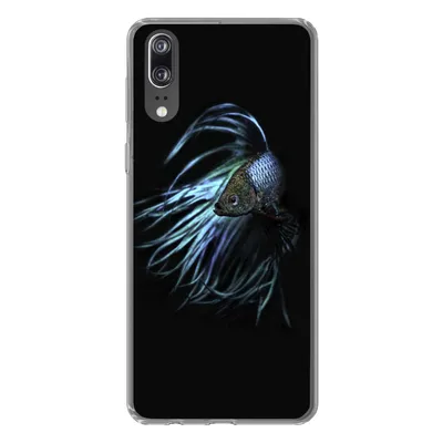 Produktbild von MuchoWow® Handyhülle Schutzhülle Hülle für Huawei P20 Fische - Meerestiere - Blau - Schwarz Silikon Softcase Handy Hülle