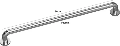 Produktbild von Edelstahl Haltegriff Griff Wandgriff Bad Badewanne Dusche Stange gebürstet chrom Ø32mm, 60cm, poliert
