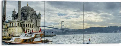 Produktbild von Bild auf Leinwand - Leinwandbild - Architektur asien boot brücke - 150x50cm - Wand Bild - Wanddeko - Leinwanddruck - Bilder - Kunstdruck - Wanddekoration - Leinwand bilder - Wandkunst - CA150x50-2102