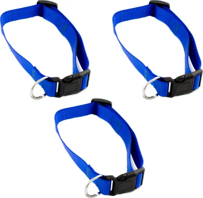 Produktbild von 3 Stück Hundehalsband für kleine Hunde von Halsumfang 28 bis 47cm verstellbar Hunde Katzen Tier Halsband Nylon Blau Hundezubehör auch für andere Tiere