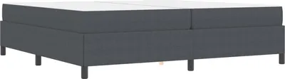 Image de vidaXL Cadre de lit avec matelas gris foncé 200 x 200 cm Tissu