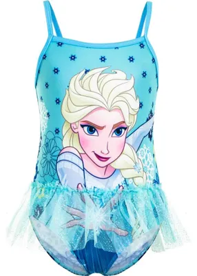 Produktbild von Disney Die Eiskönigin 2 Elsa Kinder Badeanzug Bademode – Hellblau / 110/116