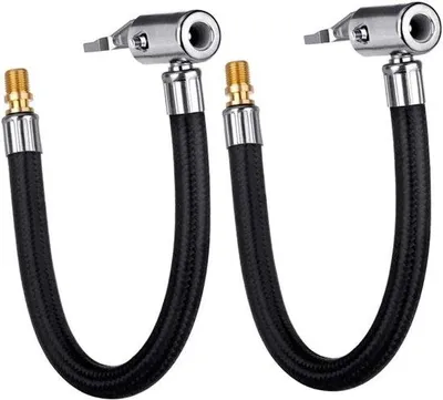Produktbild von Luftdruckschlauchpumpe mit Schnellwechsleradapter und Reifenluftpistole für Motorrad, Auto, Fahrrad und Reifenfüller