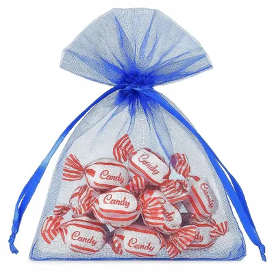 Produktbild von Allbag Organza-Säckchen für Geschenke Süßigkeiten Gäste 10 Stück Blau