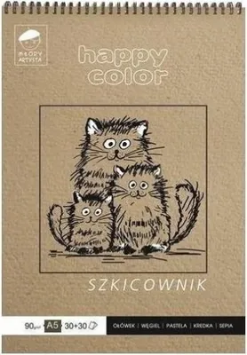 Obrázok produktu pre Špirálový skicár Happy Color A5 80/90g 60 listov