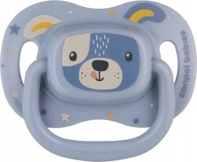 Zdjęcie produktu dla Canpol Babies Cute Animals Smoczek uspokajajcy symetryczny silikonowy niebieski 34/925 18 miesicy, 1 sztuka