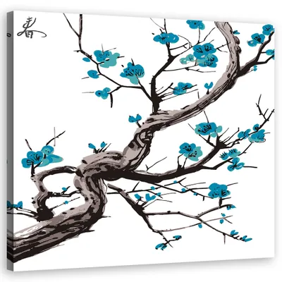 Produktbild von Leinwandbild natur - blau 50x50 cm Feeby blau wandbild bereit zum aufhängen