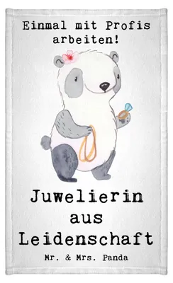 Produktbild von Mr. & Mrs. Panda Handtuch Juwelierin Leidenschaft - Weiß - Geschenk, Witzig, stoffhandtuch, Klein, Spruch, Schmuckgeschäft, Design, gäste wc, Gäste-WC, Eröffnung, Lustig