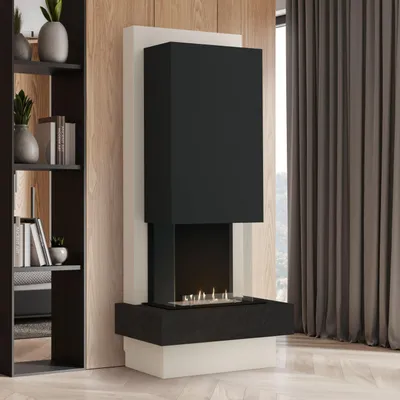 Produktbild von muenkel design Milano [moderner Design Ethanolkamin]: Nero (Schiefer schwarz) - Planika Senso - schwarz-grau